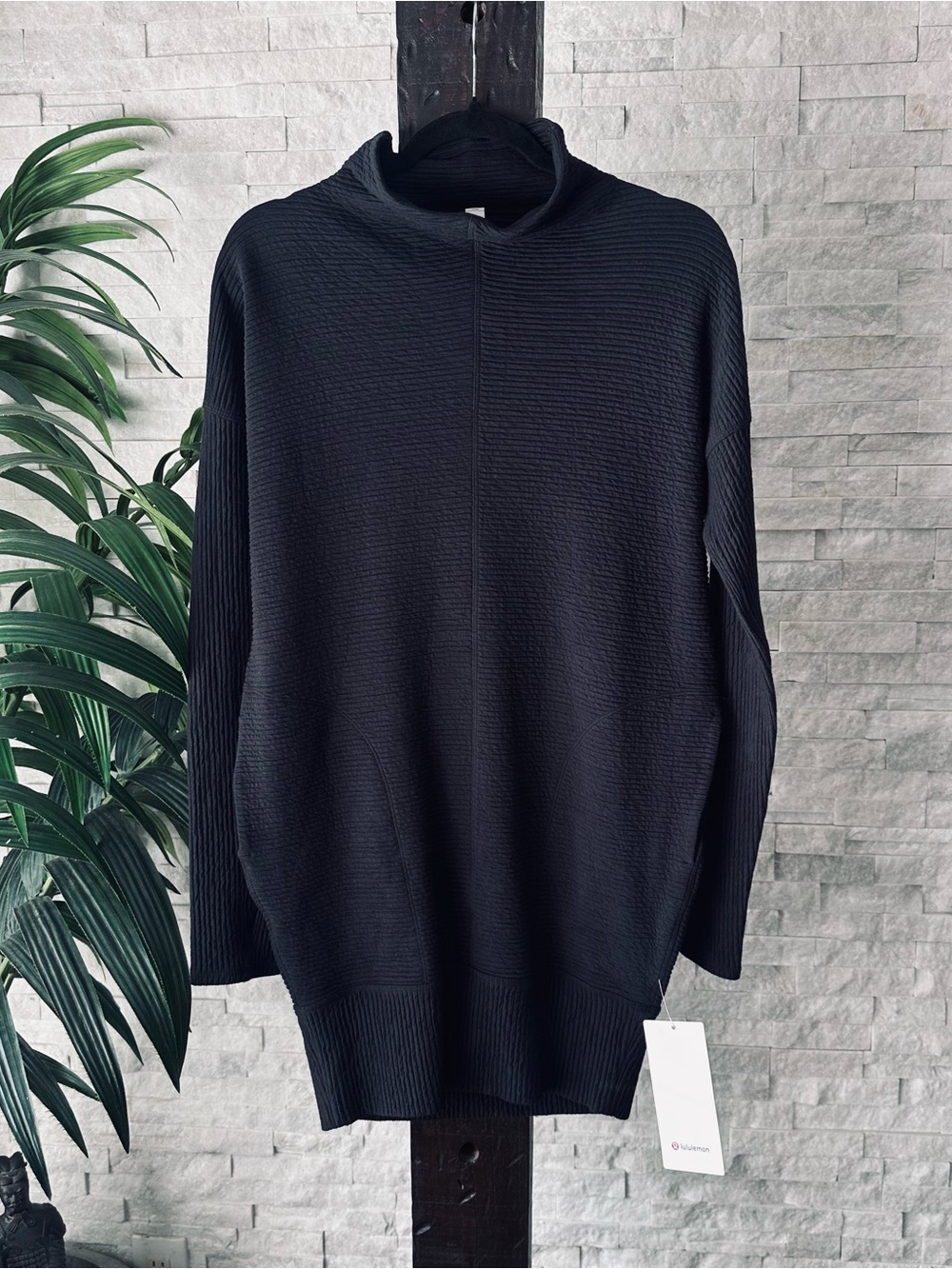 lululemon “Call for Cozy” Black Long-Sleeve Athletic Dress Size 4 New with Tags